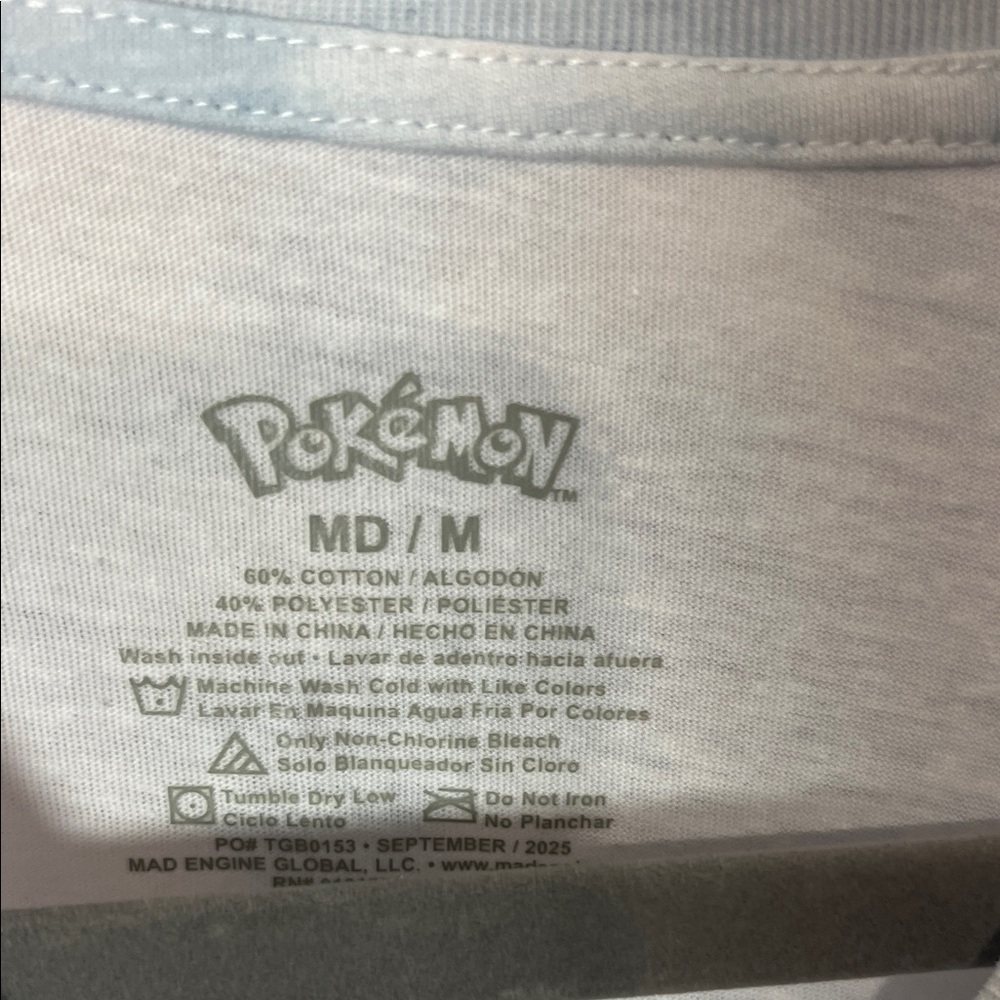 Kids Light Blue Tie-Dye Pokémon Graphic Tee - Pikachu, Squirtle & Fuecoco - Picture 3 of 3